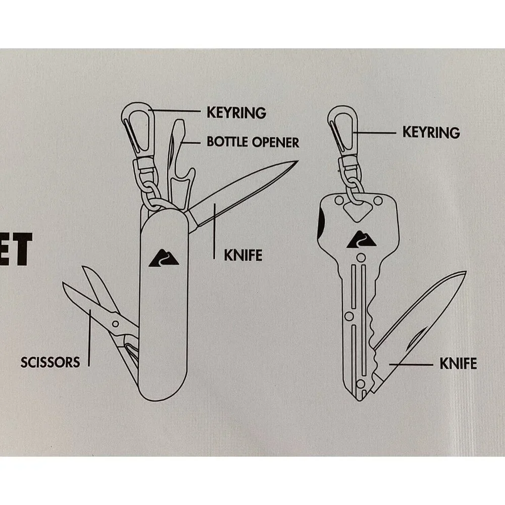 Ozark Trail Outdoor Equipment 2 Piece Combo Set Keyring Knife Mini Multitool New